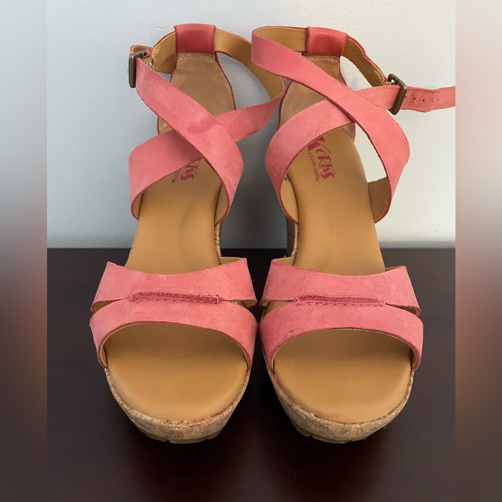 Korks by Kork-Ease pink wedge sandals